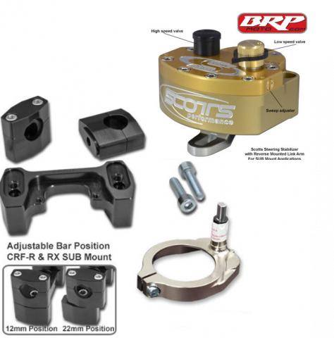 CRF450R/RX'21-26 BRP SUB Mount Steering Stabilizer Kit
